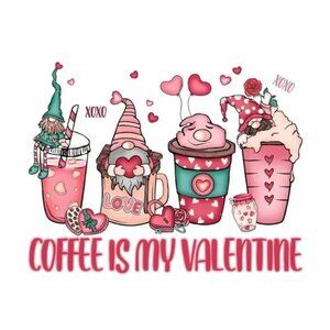 "Coffee is My Valentine" on a White Terry Cloth Dish Towel 16”x26”
